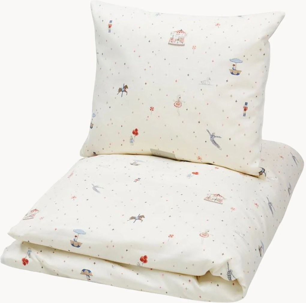 Babybedtextiel Carousel van katoensatijn