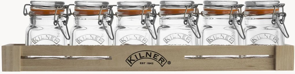 Kruidenpotten set Kilner met houten krat, 20-delig