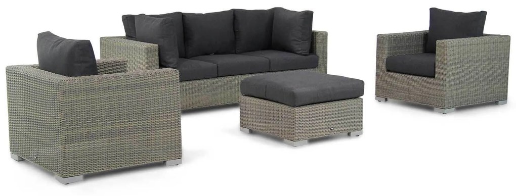 Stoel en Bank Loungeset 5 personen Wicker Taupe  Garden Collections Toronto