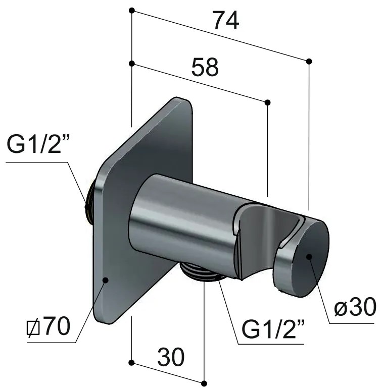 Hotbath Gal wandsteun met uitlaat zwart mat