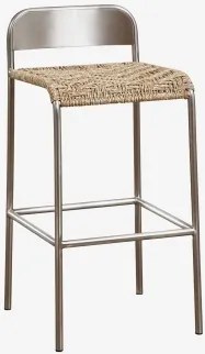 Narnial Hoge Kruk Van Roestvrij Staal Roestvrij Staal - Jute & ↑65 Cm - Sklum