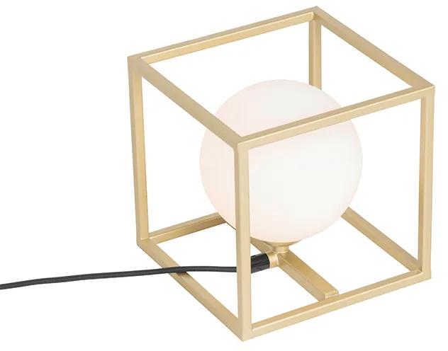 Design tafellamp goud met wit glas - Aniek Design G9 vierkant Binnenverlichting Lamp