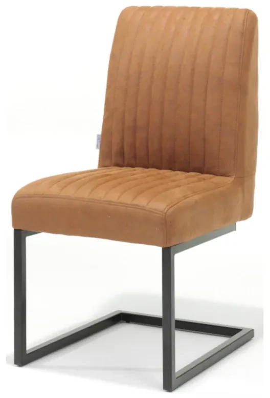 Eetkamerstoel - Sanne - Lederlook Soft Cognac