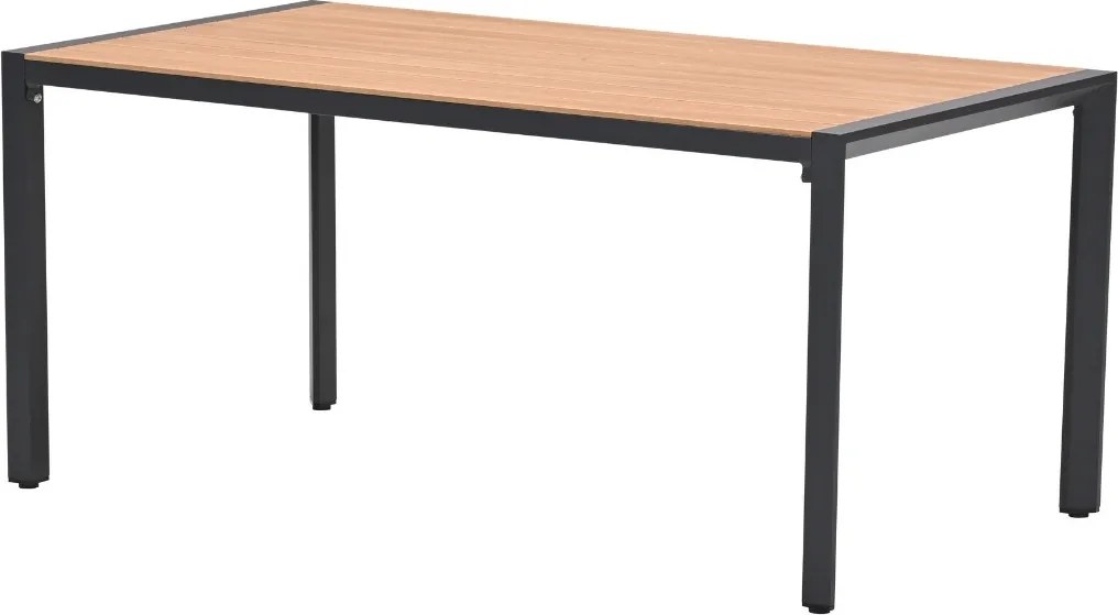 Garden Impressions Kasper tuintafel 160x84xH72 cm - donker grijs - teak look