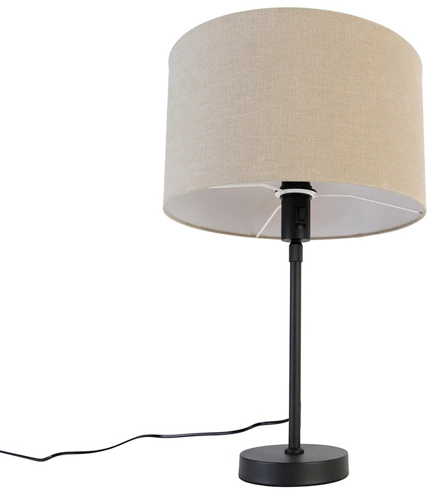 Tafellamp zwart verstelbaar met kap lichtbruin 35 cm - Parte Design E27 rond Binnenverlichting Lamp