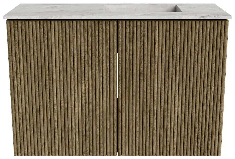 Mondiaz Joya DLux 60cm toiletmeubel dusk met wastafel faye rechts 1 kraangat glace