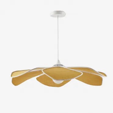 Benavid Hanglamp Plafond Ø75 Cm & Linnen Honing Geel - Beige – Linnen - Sklum