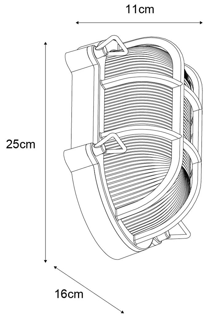 Buiten wandlamp zilver ovaal IP44 - Noutica