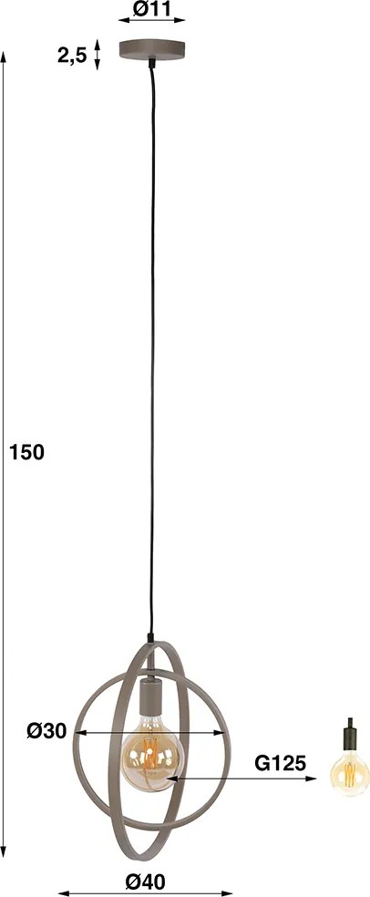 Cirkel Hanglamp Metaal Beige