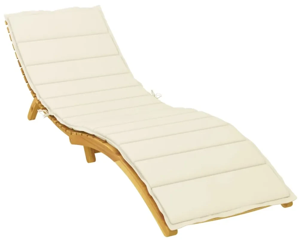 vidaXL Ligbedkussen 200x60x3 cm stof crèmekleurig