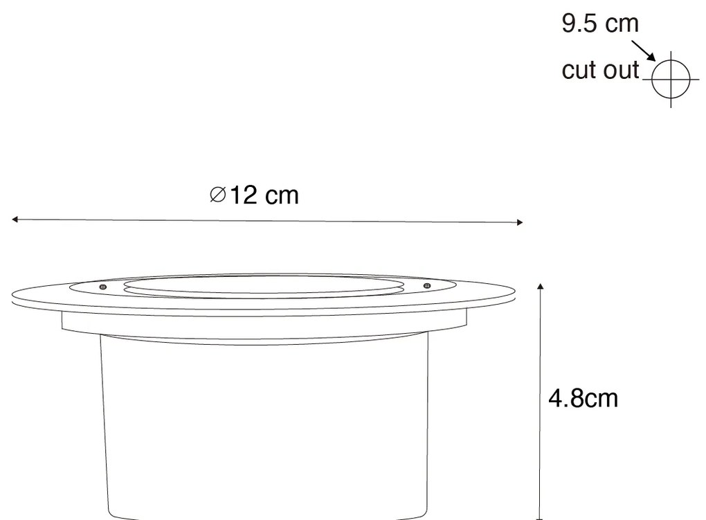 Set van 6 grondspots staal incl. LED IP65 Solar - Terry