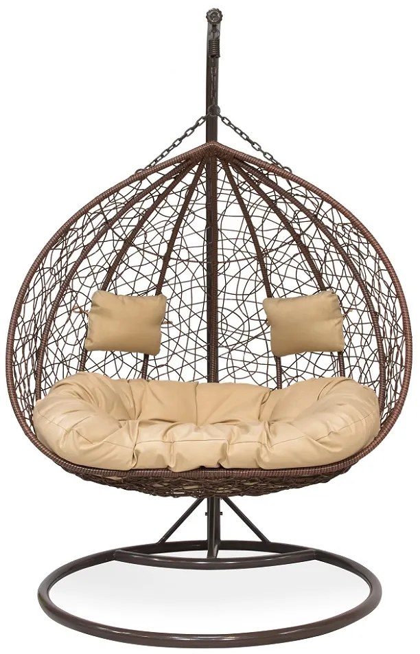 Tuin hangstoel Rosario met frame Garden Point bruin