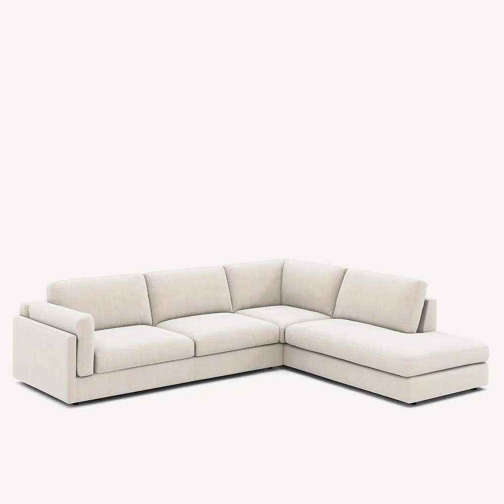 Omvormbare hoekbank, chenille fluweel, CÉSAR