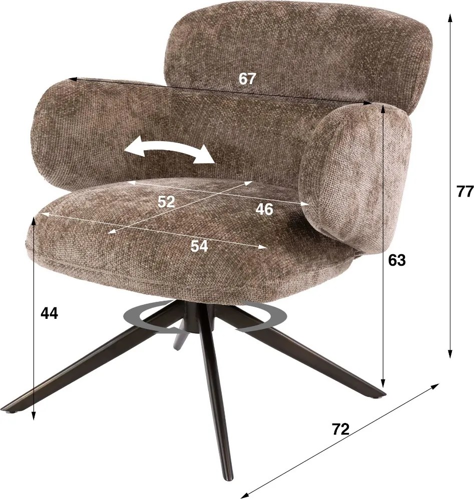 Fauteuil Draaibaar Champagne