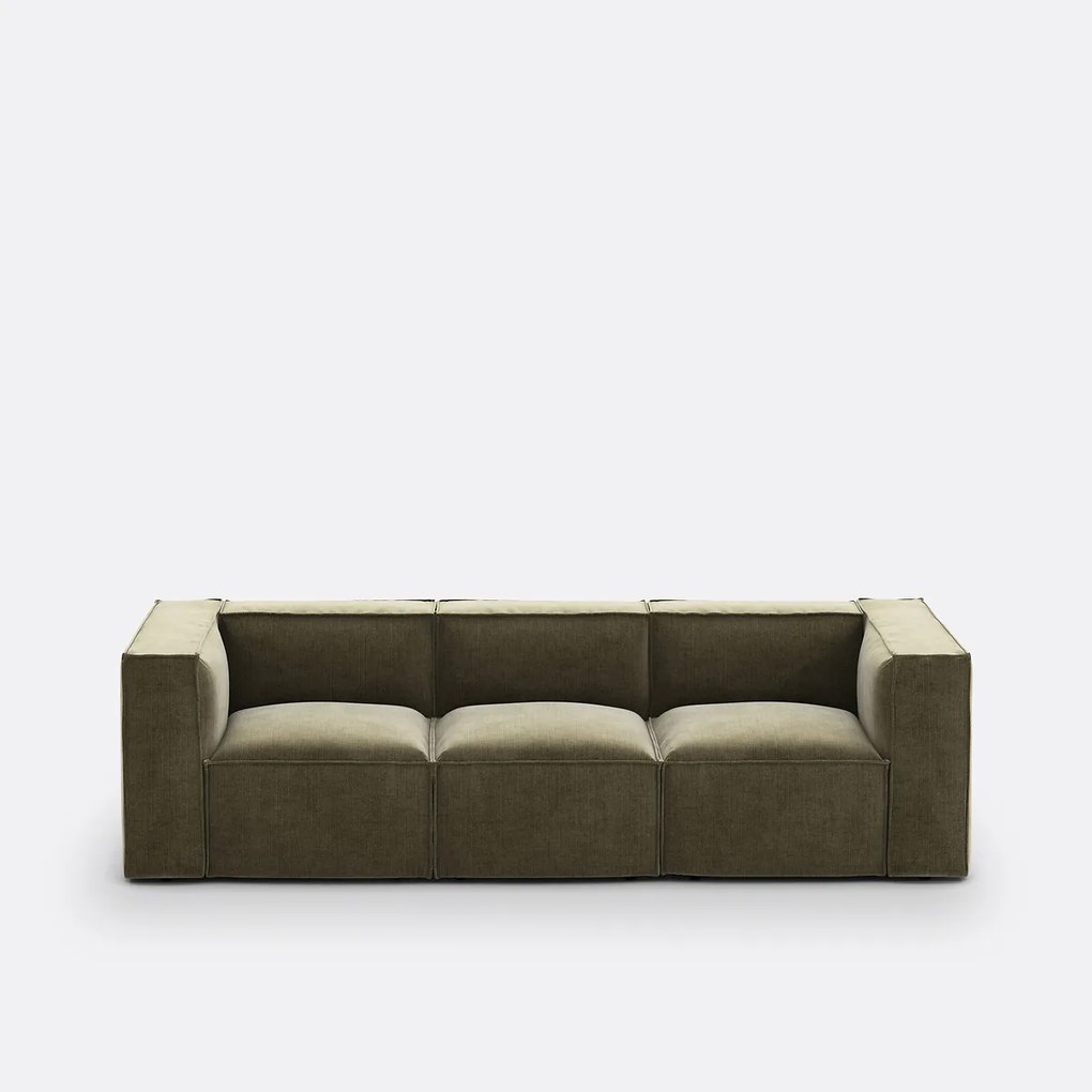 Modulaire bank, 3-zit, vintage ribfluweel Seven