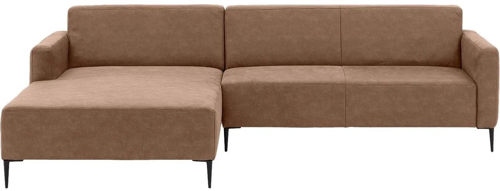 Goossens  Key West bruin, micro leer, 3-zits, modern design