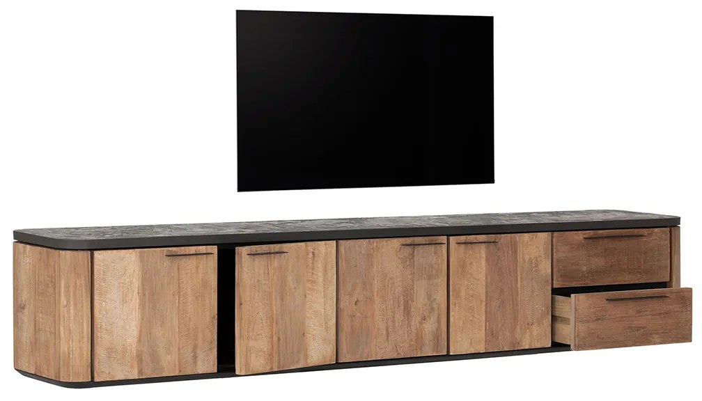 DTP Home Soho Hangend Tv-meubel Teak En Mortex 230 Cm - 230x40x42cm.