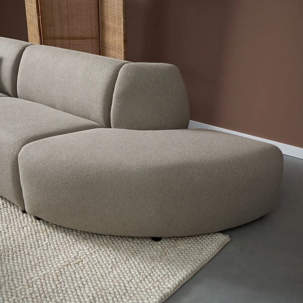 Rechte Bank Met Rond Element Rechts Taupe