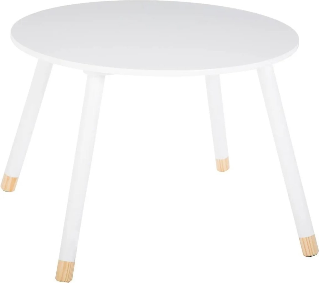 Atmosphera Douceur Ronde Kindertafel - Ø 60 cm - Wit met Dennenhouten Poten