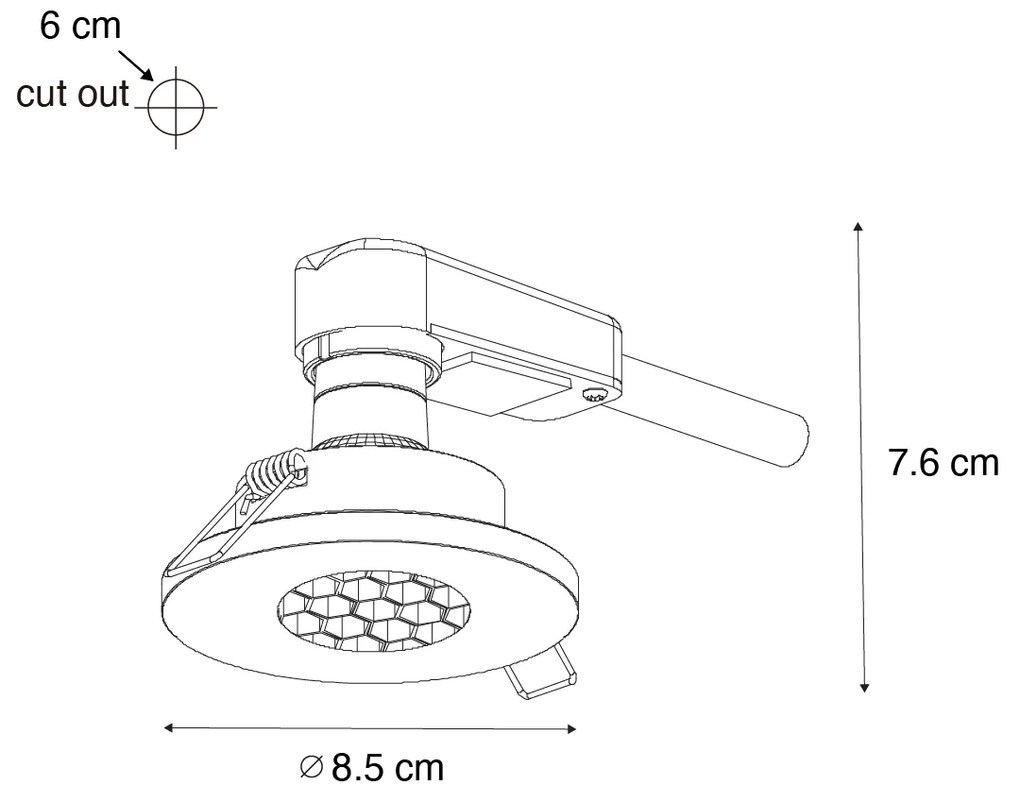 Moderne badkamer inbouwspot goud IP54 - Shed Honey