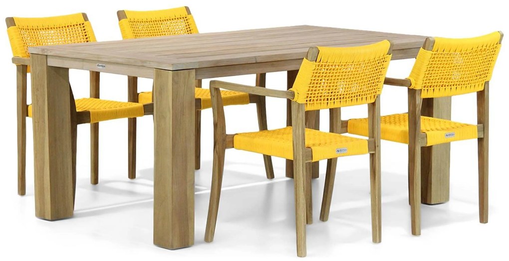 Tuinset 4 personen 165 cm Rope Geel Lifestyle Garden Furniture Dallas/Brighton