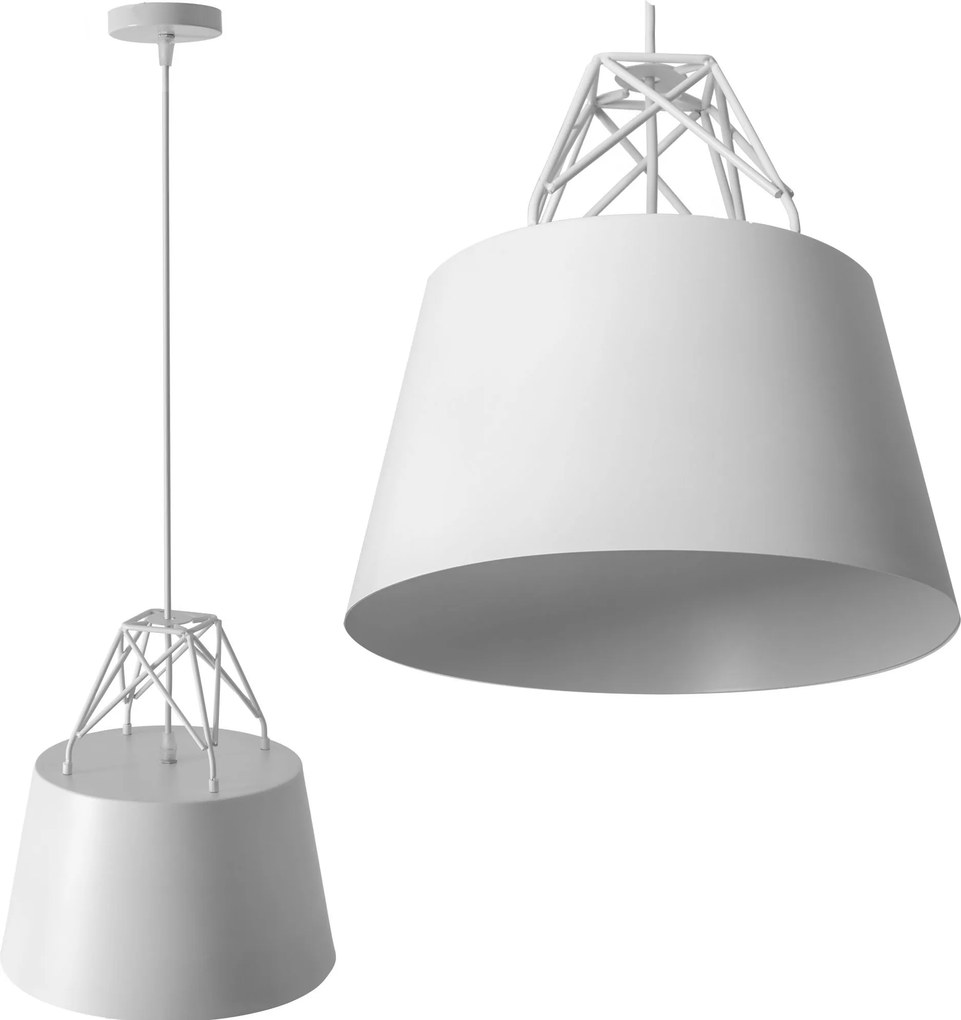 Hangende metalen witte plafondlamp APP423-1CP
