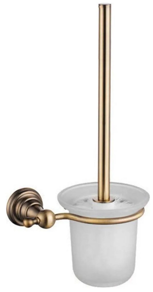 Toiletborstelhouder Sapho Diamond Hangend 17.2x35.1 cm Brons / Melkglas