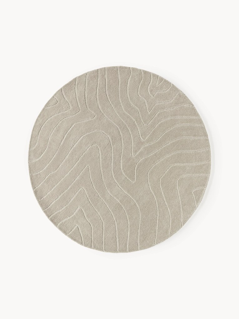 Rond handgetuft wollen vloerkleed Aaron