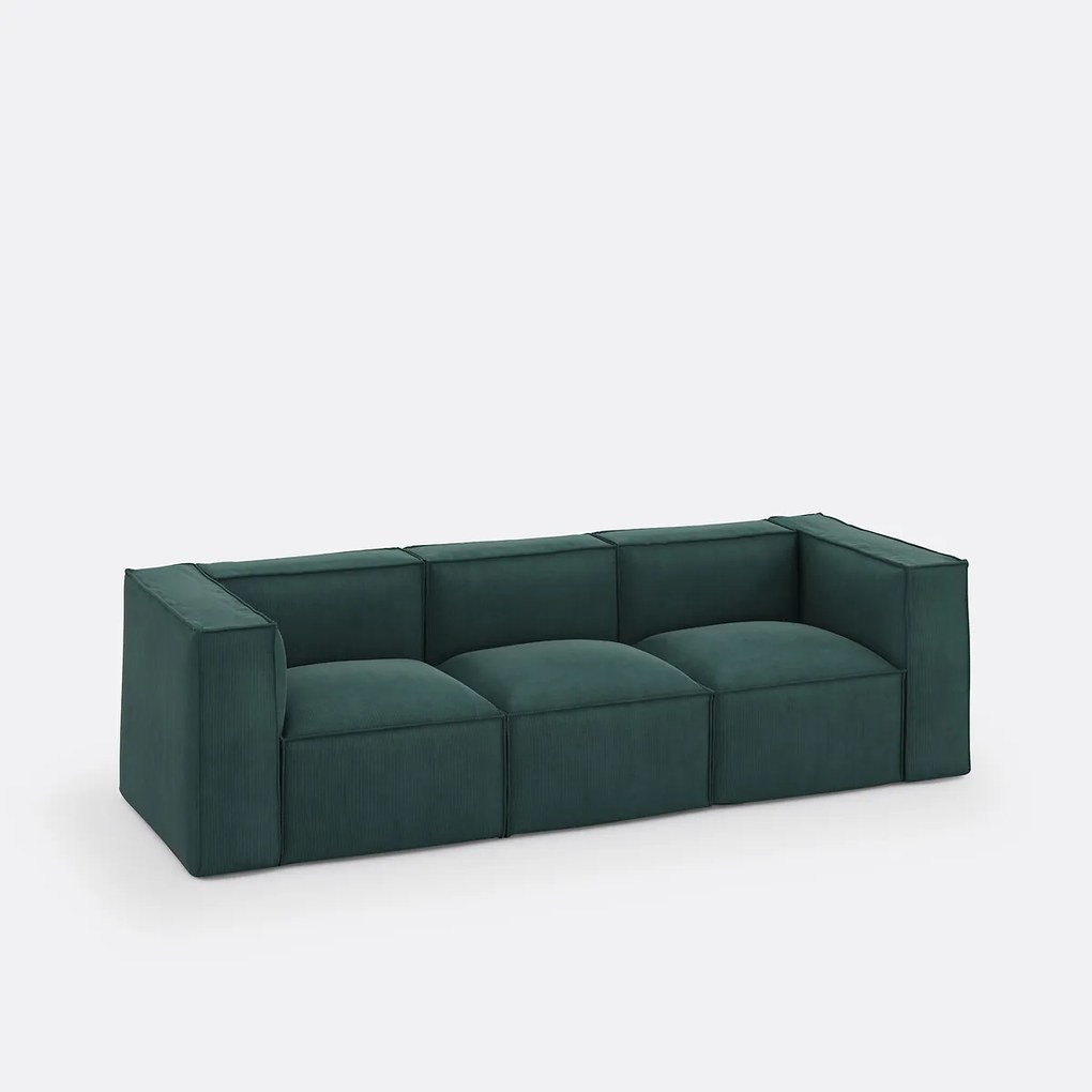 Modulaire bank, 3-zit, ribfluweel, Seven