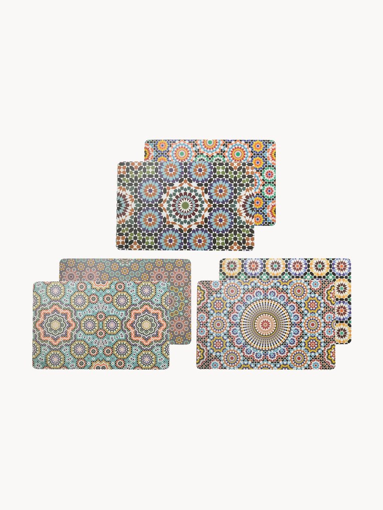 Dubbelzijdig bedrukte placemats Marrakesch Doubleface, set van 6