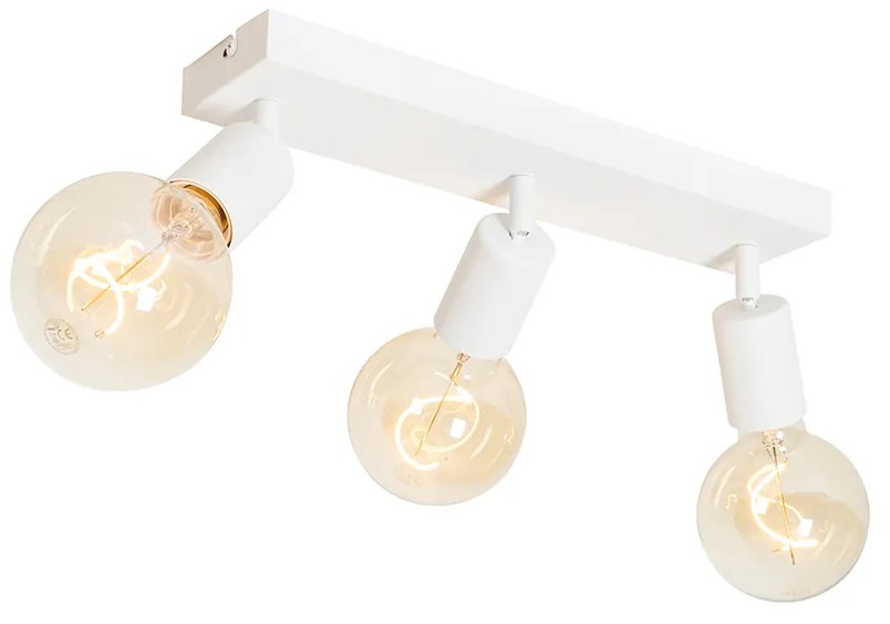 Moderne Spot / Opbouwspot / Plafondspot wit rechthoekig 3-lichts - Facil Modern E27 Binnenverlichting Lamp