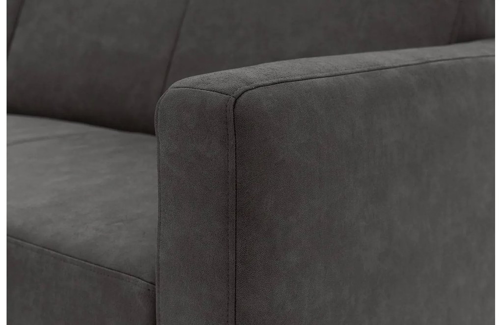 Goossens  Key West antraciet, micro leer, 2-zits, modern design