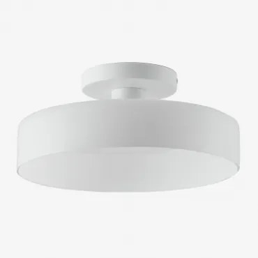 Jaxal Glazen Badkamerplafondlamp Wit & Ø35 Cm - Sklum