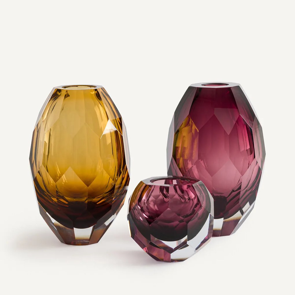 Vaas in dik amberkleurig glas, Veneto