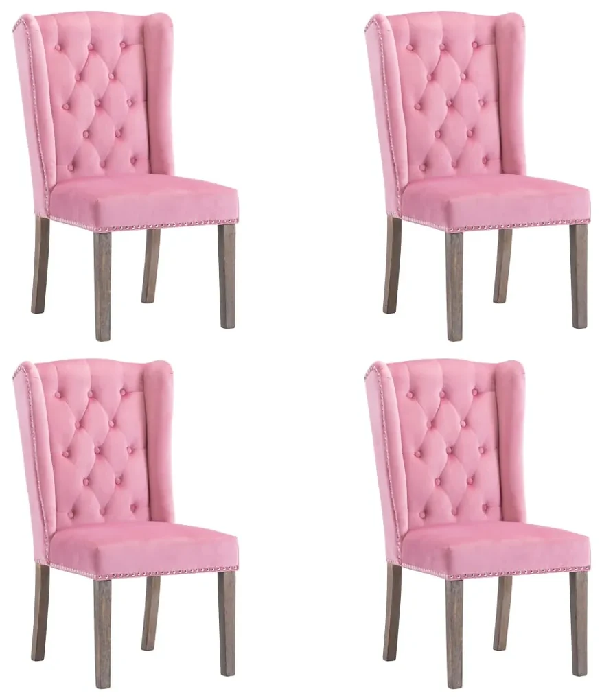 vidaXL Eetkamerstoelen 4 st fluweel roze