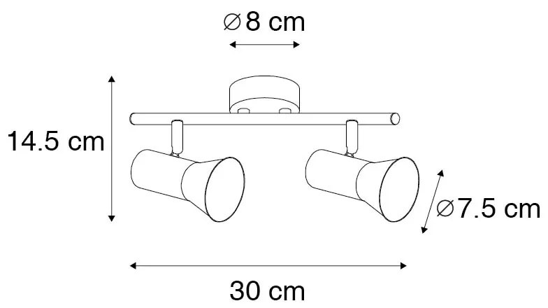 Plafondspot brons draai- en kantelbaar - Karin 2