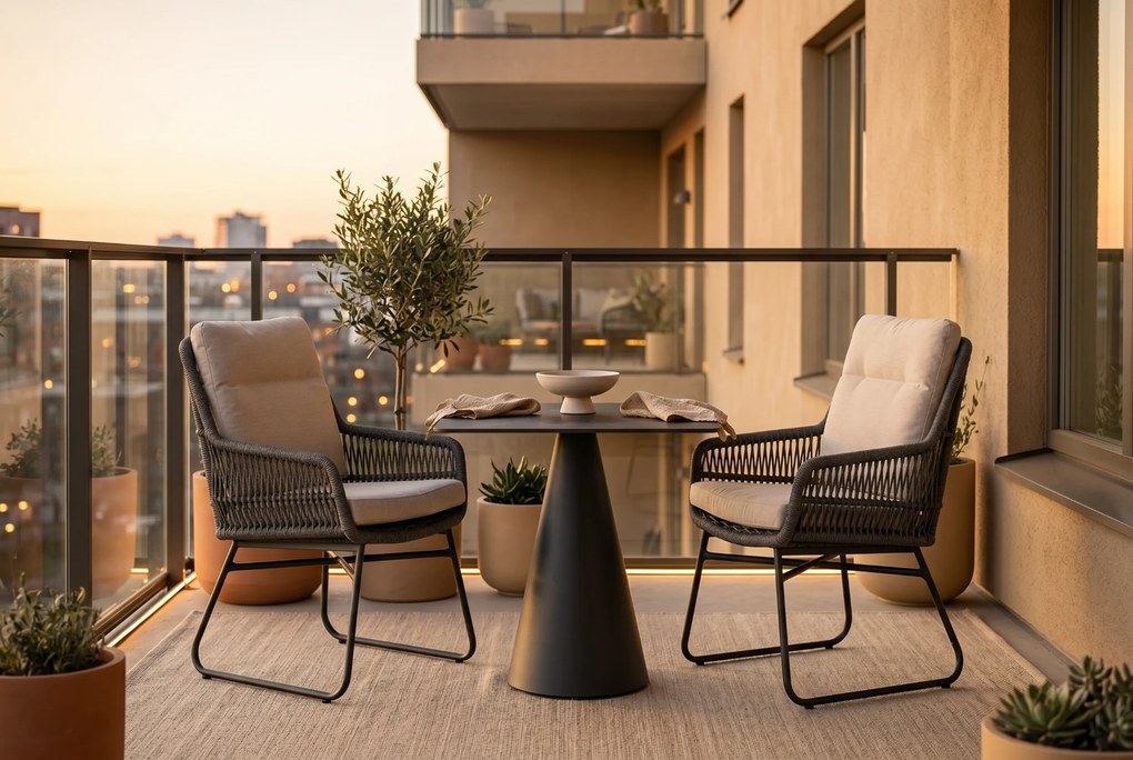 Tuinset 2 personen 707 cm Rope Grijs Lifestyle Garden Furniture Vicente/Serino