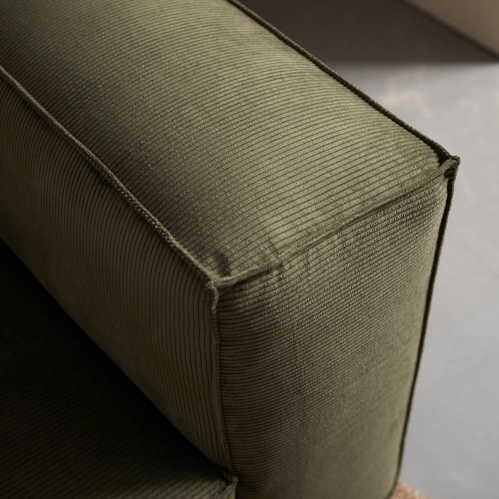 Groen Rib Bank Met Chaise Longue Links