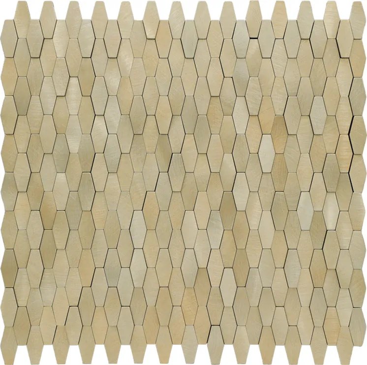 Zelfklevende Mozaïektegels Metaal | Picket 3D Goud | 31×30 cm | Keuken, Bad & WC