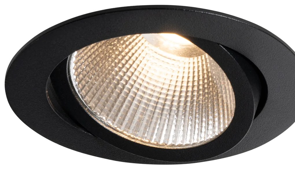 Set van 6 inbouwspots zwart 9,5cm incl. LED 1300 lm dimbaar IP65 - Gaius Binnenverlichting Lamp