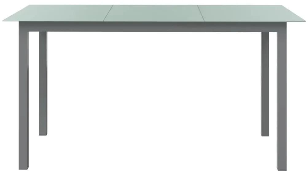 vidaXL Tuintafel 150x90x74 cm aluminium en glas lichtgrijs