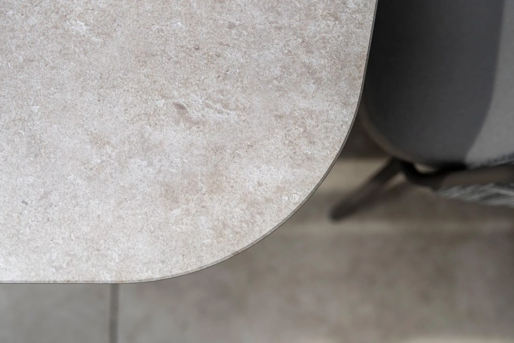 Taste by 4 Seasons Manolo tuintafel antraciet met geprint keramisch blad 180 x 95 cm Tuintafel   beige weerbestendig