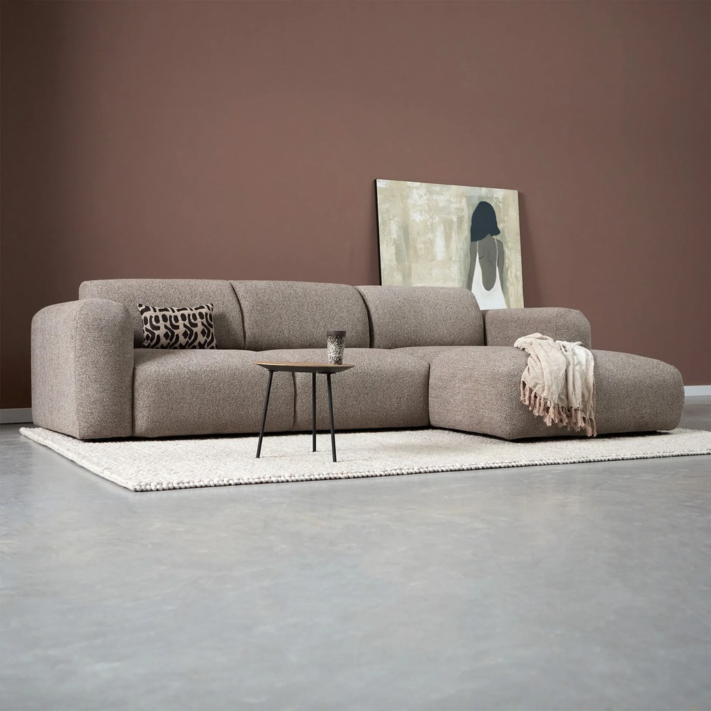 PEPP Interiors Soul Bruine Hoekbank Met Chaise Longue Rechts