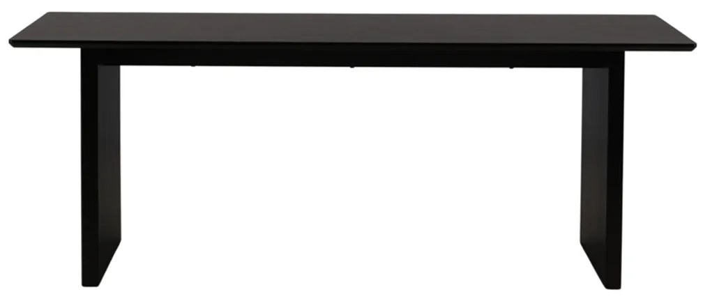Eettafel Met Geribbelde Poten Zwart - 100 X 200cm.