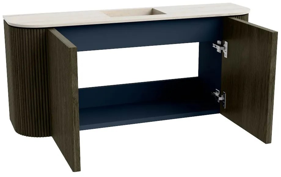 Mondiaz Joya DLux 95cm toiletmeubel ronding links/rechts shadow met wastafel faye midden 1 kraangat meli