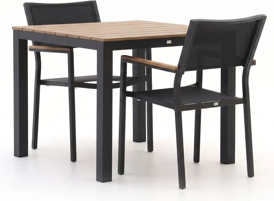 Diningset Bellagio  | 2 personen polywood | Tuinset stapelbaar | 3-delig | Kees Smit Tuinmeubelen