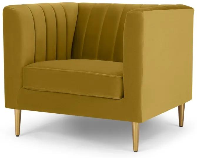 Amicie fauteuil, vintage goud fluweel