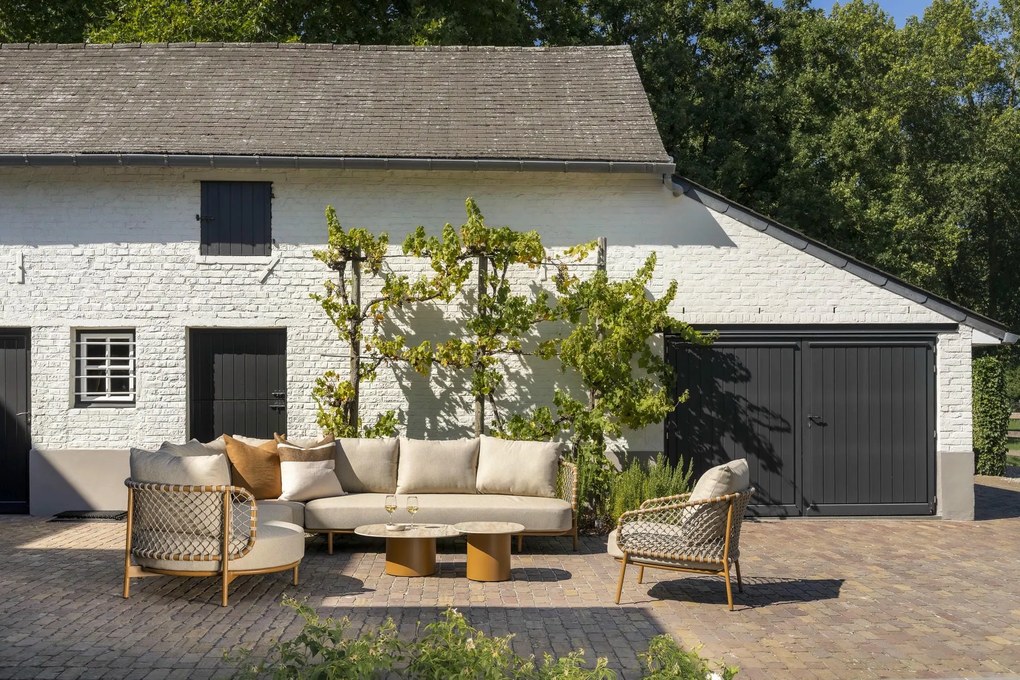 De Martinique hoek loungebank amber XL met knuffelhoek