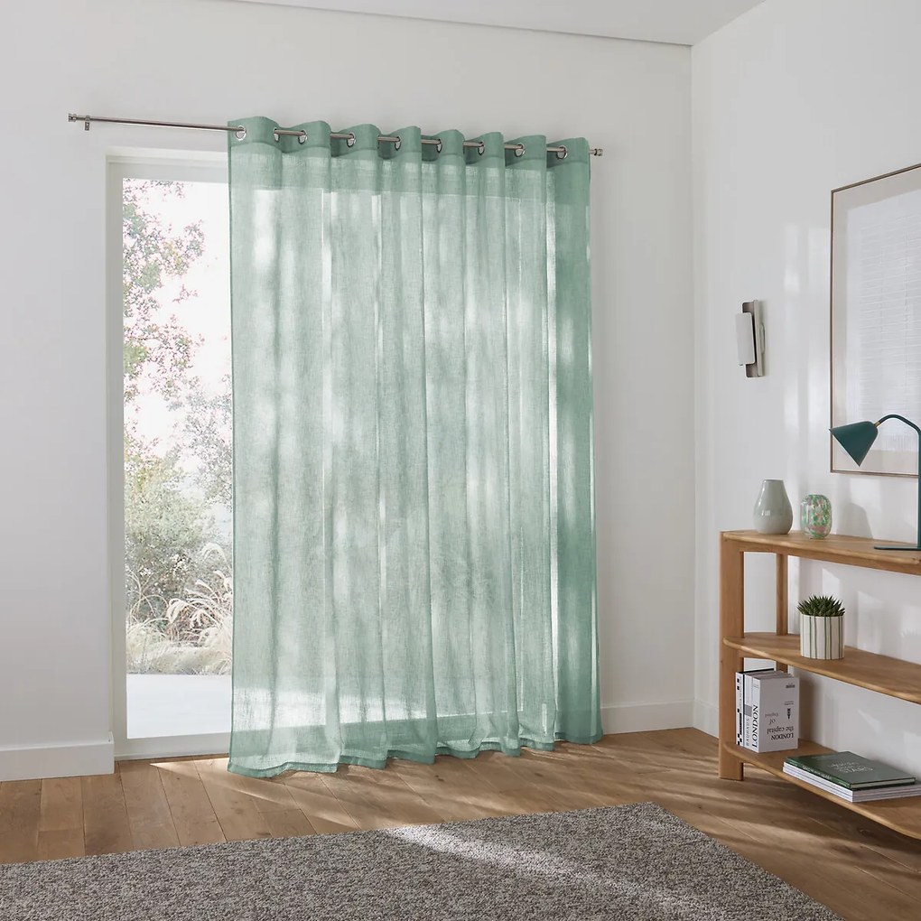 Glasgordijn, grote breedte, met oogjes, Nyong