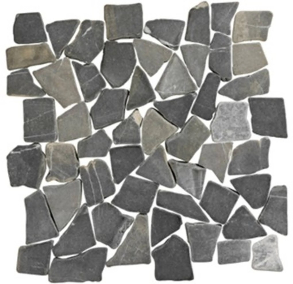 Vloer-/wandtegel kiezel mozaïek Terre D'Azur Stone Palladiana 30x30cm silva grey mat